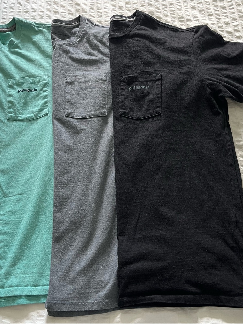 Patagonia Short-Sleeve Pocket Tees - Mint, Gray, Black